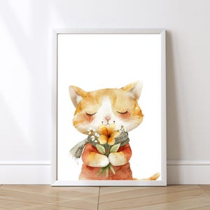Blumenmädchen Poster fürs Kinderzimmer | Kinderposter | Deko | Junge Mädchen | Geschenk Druck Art Print Poster