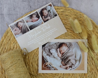 Babykarte Dankeskarte Geburtskarte "Darling" | Geburtsanzeige Danksagung Dankeschön | Baby Junge Mädchen | individuell personalisiert