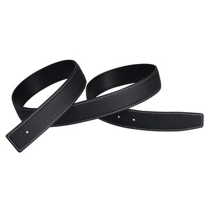 H Calfskin Belt Buckleless Interchangeable Genuine Leather Replacement Belt 32mm Width
