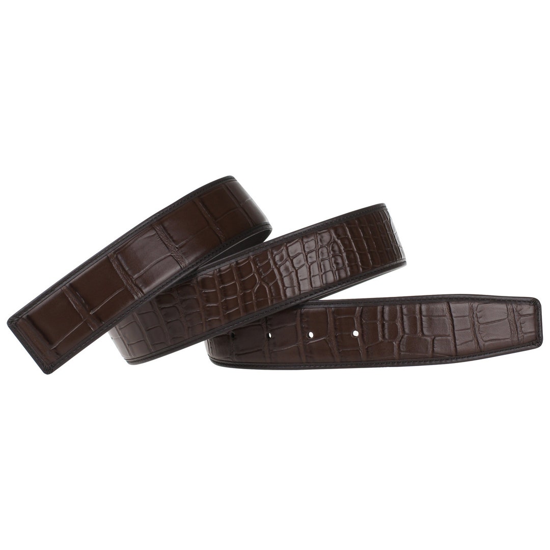 H Genuine Leather Belt Strap Without Buckle Interchangeable Genuine Cow