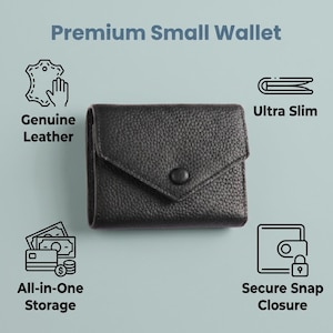 Genuine Leather Women's Mini Wallet Card Holder, Ultra-Thin Multi-Function Premium Short Purse