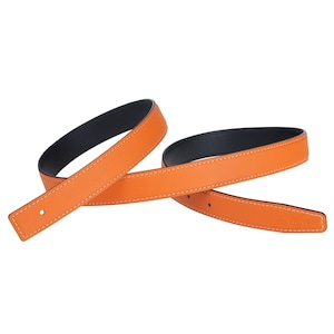 H Full Grain Leather Belt Strap Without Buckle Interchangeable Genuine Cow Leather Replacement Strip Gift 24mm Wide