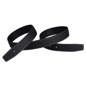 H Calfskin Belt Buckleless Interchangeable Genuine Leather Replacement Belt 32mm Width