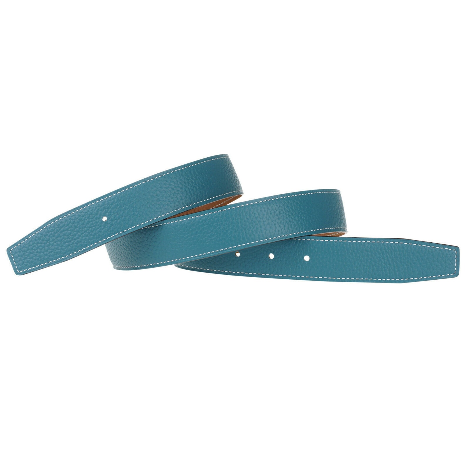 Reversible H Full Grain Leather Belt Strap Without Buckle