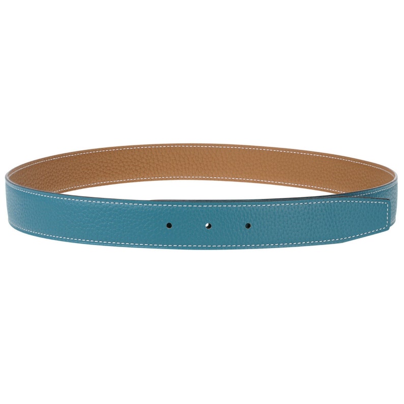Reversible H Full Grain Leather Belt Strap Without Buckle ...