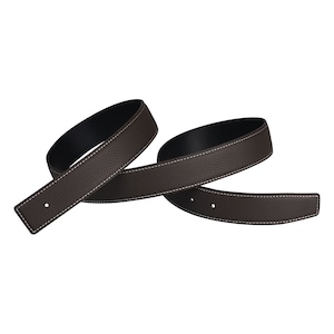 H Calfskin Belt Buckleless Interchangeable Genuine Leather Replacement Belt 32mm Width