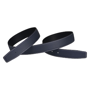 H Calfskin Belt Buckleless Interchangeable Genuine Leather Replacement Belt 32mm Width