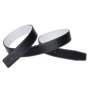 Reversible H Full Grain Leather Belt Strap Without Buckle Blank Replacement Strip For Women And Men 32mm Wide