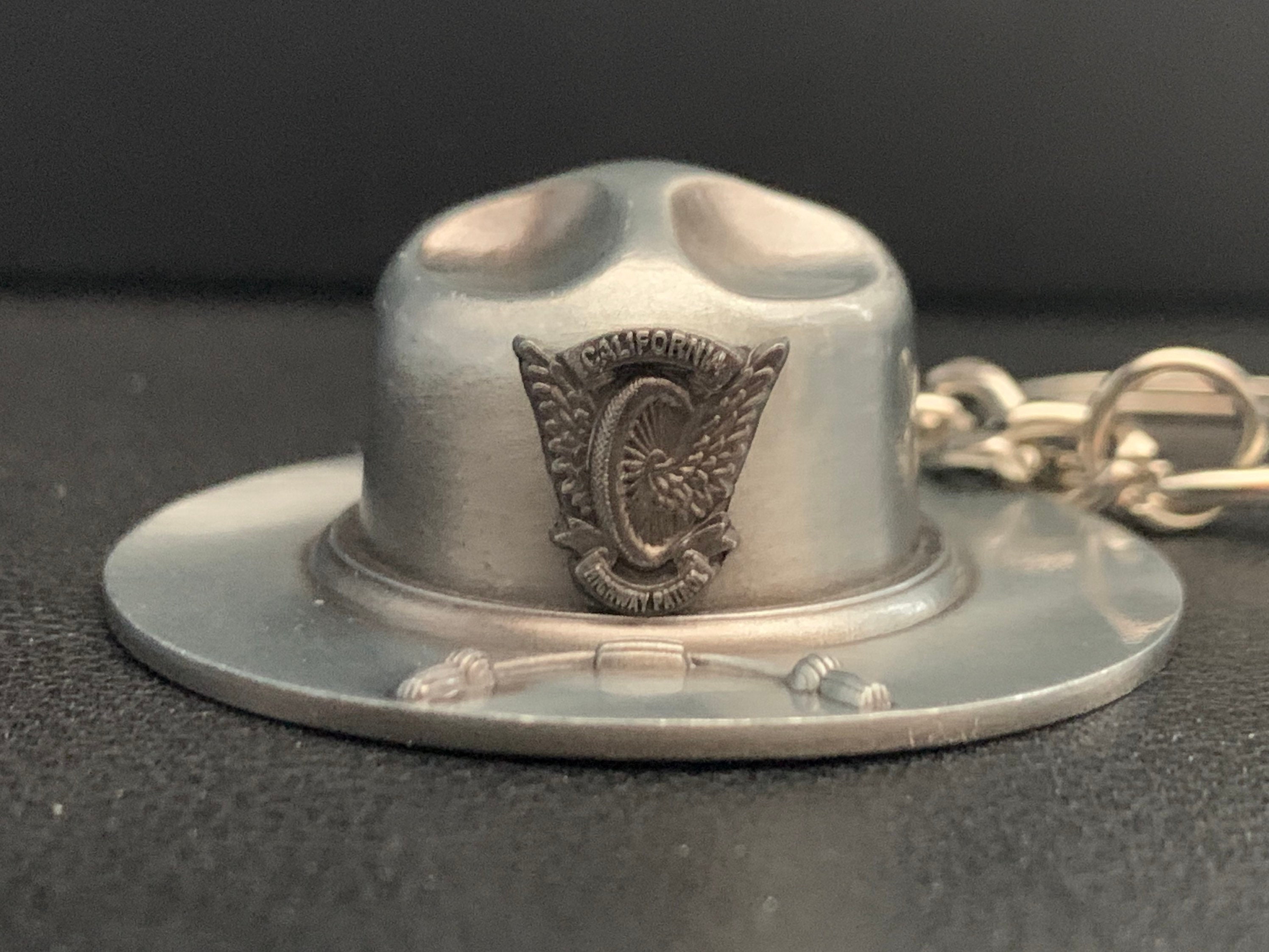 California Highway Patrol “trooper” Campaign Hat Keychain. CHP