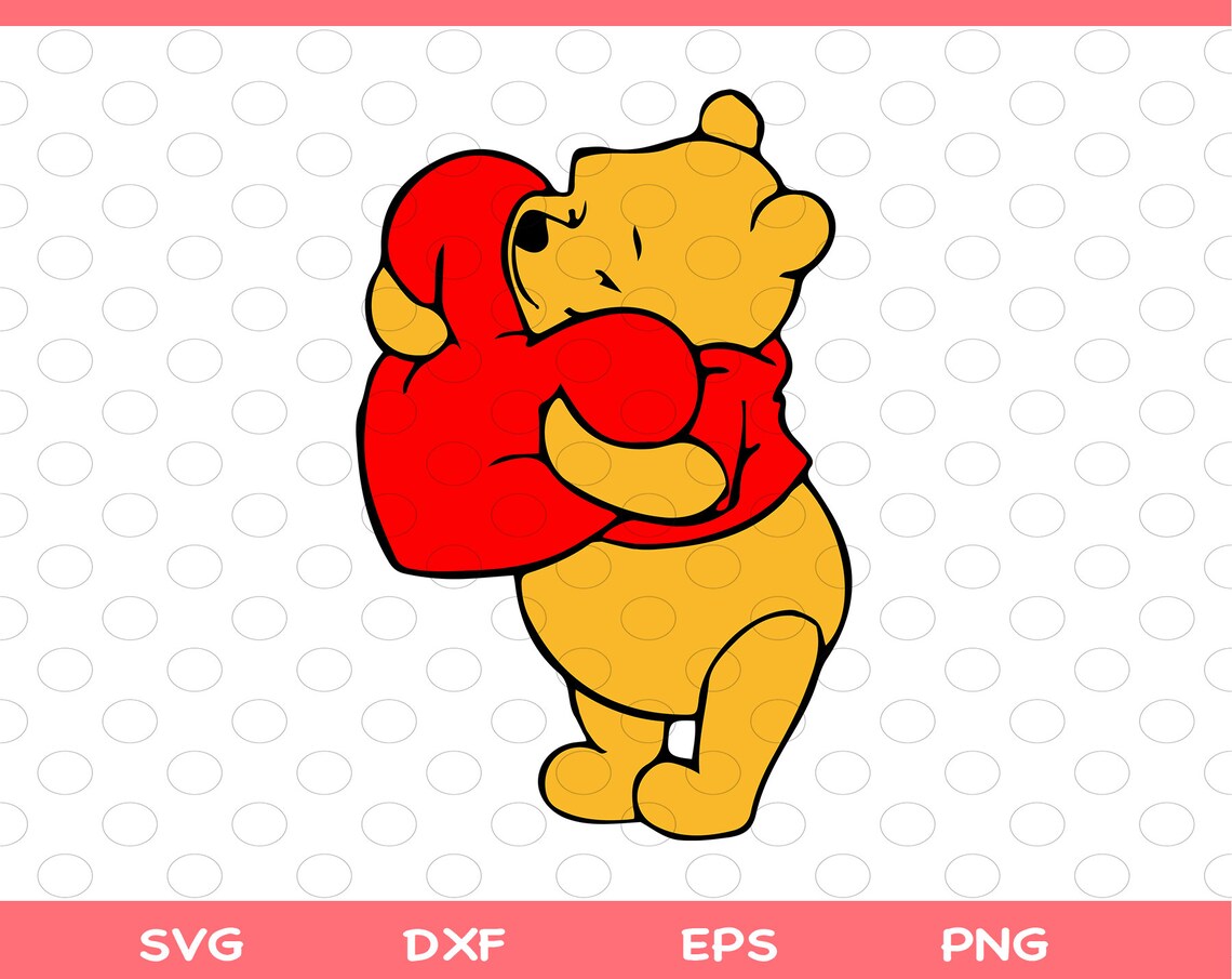 Winnie The Pooh Svg Valentine Day Svg Eps Dxf Y Png Etsy