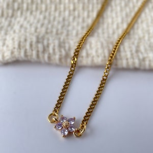 18k gold plated Dainty flower chokers| layering piece| tarnish resistant
