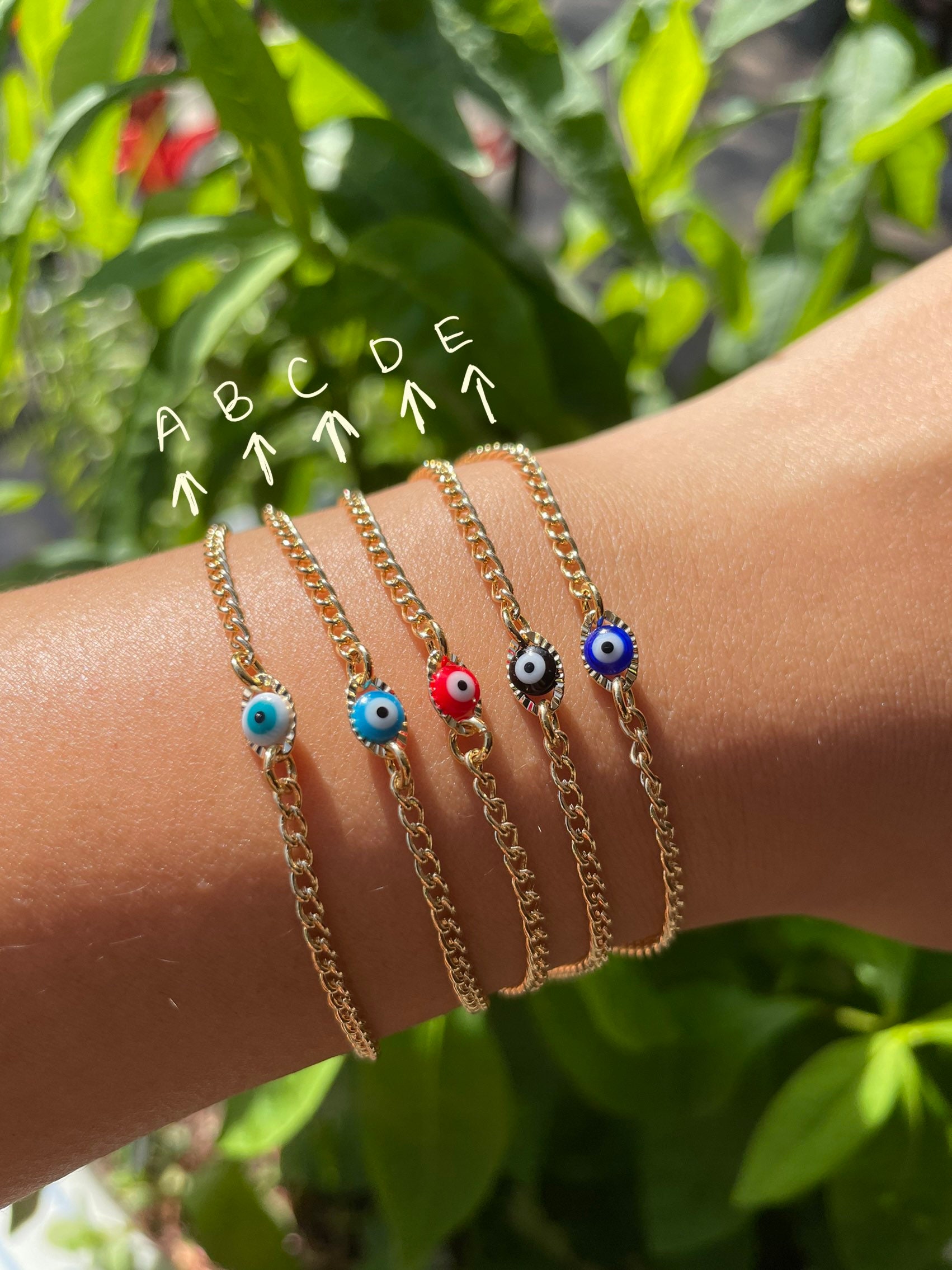 18k Gold Plated Evil Eye Bracelets/ankletsstyleb Tarnish Etsy