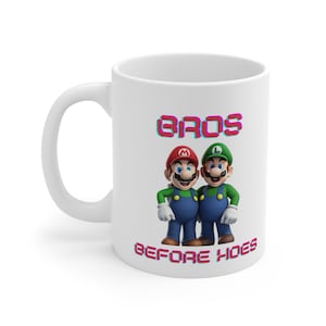 Mario and Luigi Coffee Mug, Games Coffee Mug Gift, Bros Before Hoes, Bros For Life, Bros Gift, Bro Coffee Mug, Tea Mug, Cottagecore