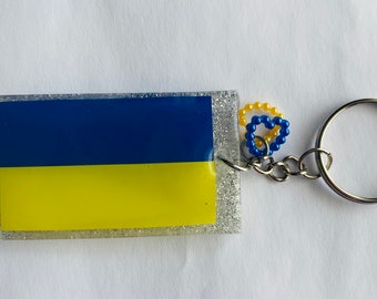 Leather Keyring Engraved Makiivka/Makeyevka City Ukraine Flag Leather Keyring Engraved Makiivka/Makeyevka City Ukraine Flag