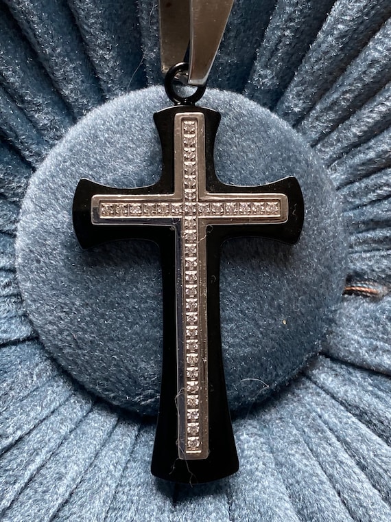 Heavy Cross Pendant on Ball Chain 