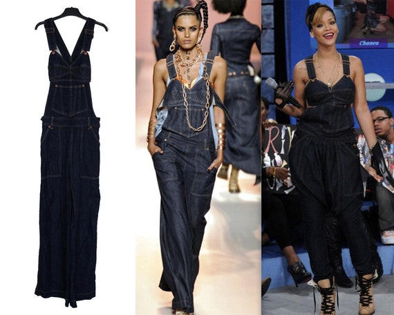 Rihanna denim jumpsuit 2025