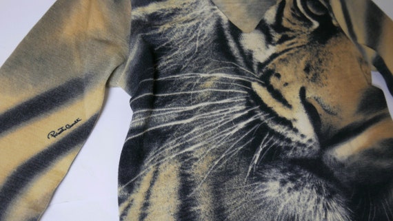 Roberto Cavalli Y2K Tiger Print 2000s Knitted Lon… - image 3