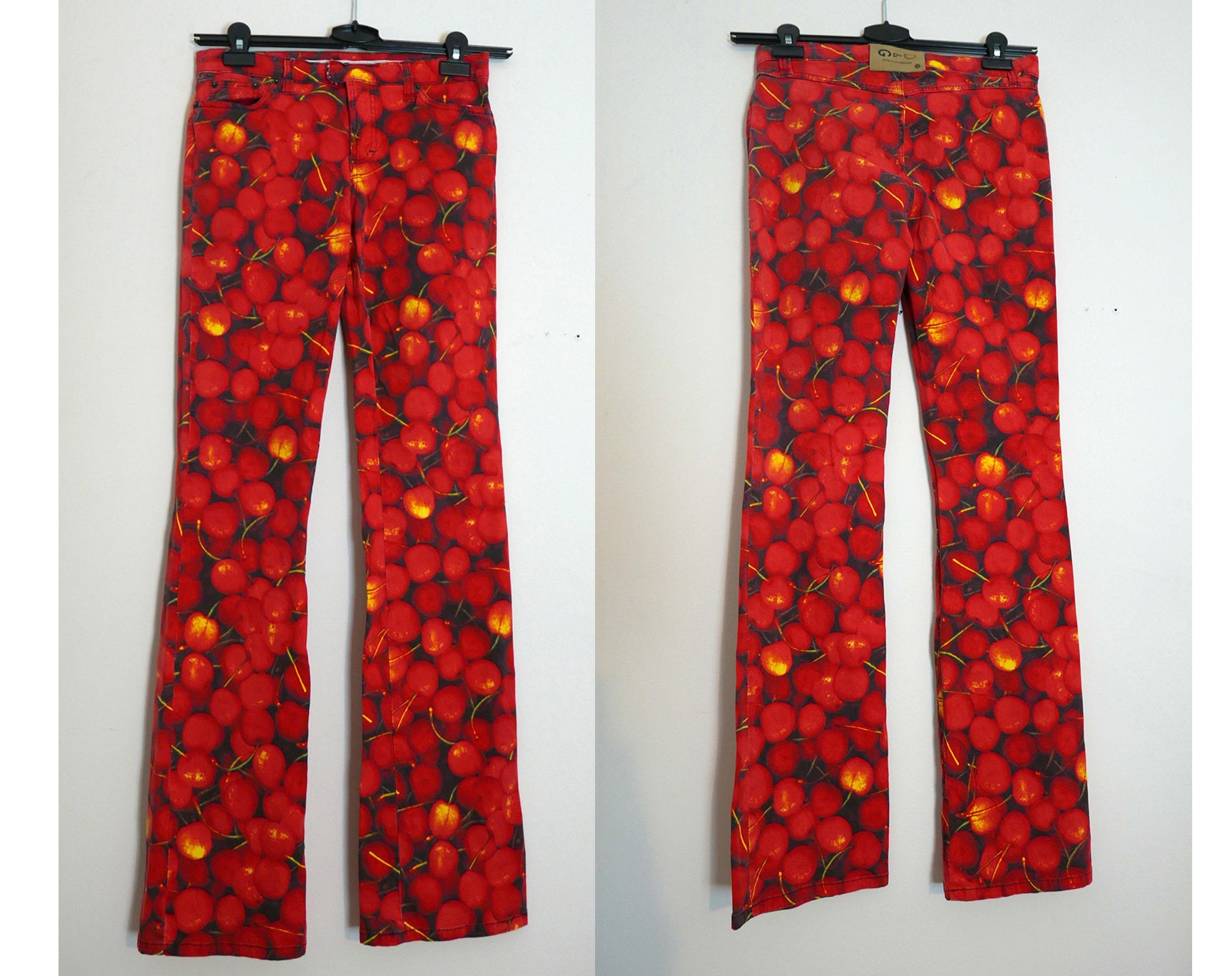 Vintage D&G Dolce Gabbana Cherry Fruit Printed Jeans Print