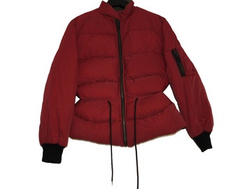 Jean Paul Gaultier Junior Dark Red Puffer Jacket Doudoune Down Feather Jacket Vintage 90s Jpg