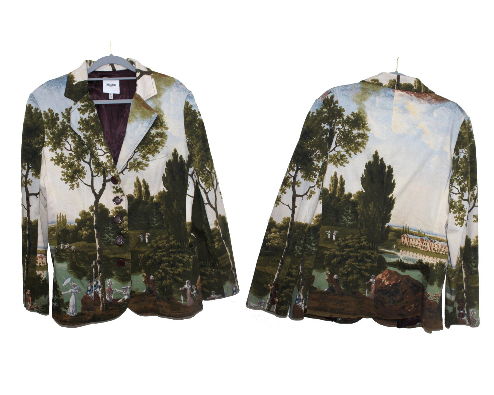 Moschino Jeans Vintage Painting Blazer Jacket Painted Renaissance 1990s 90s Etsy