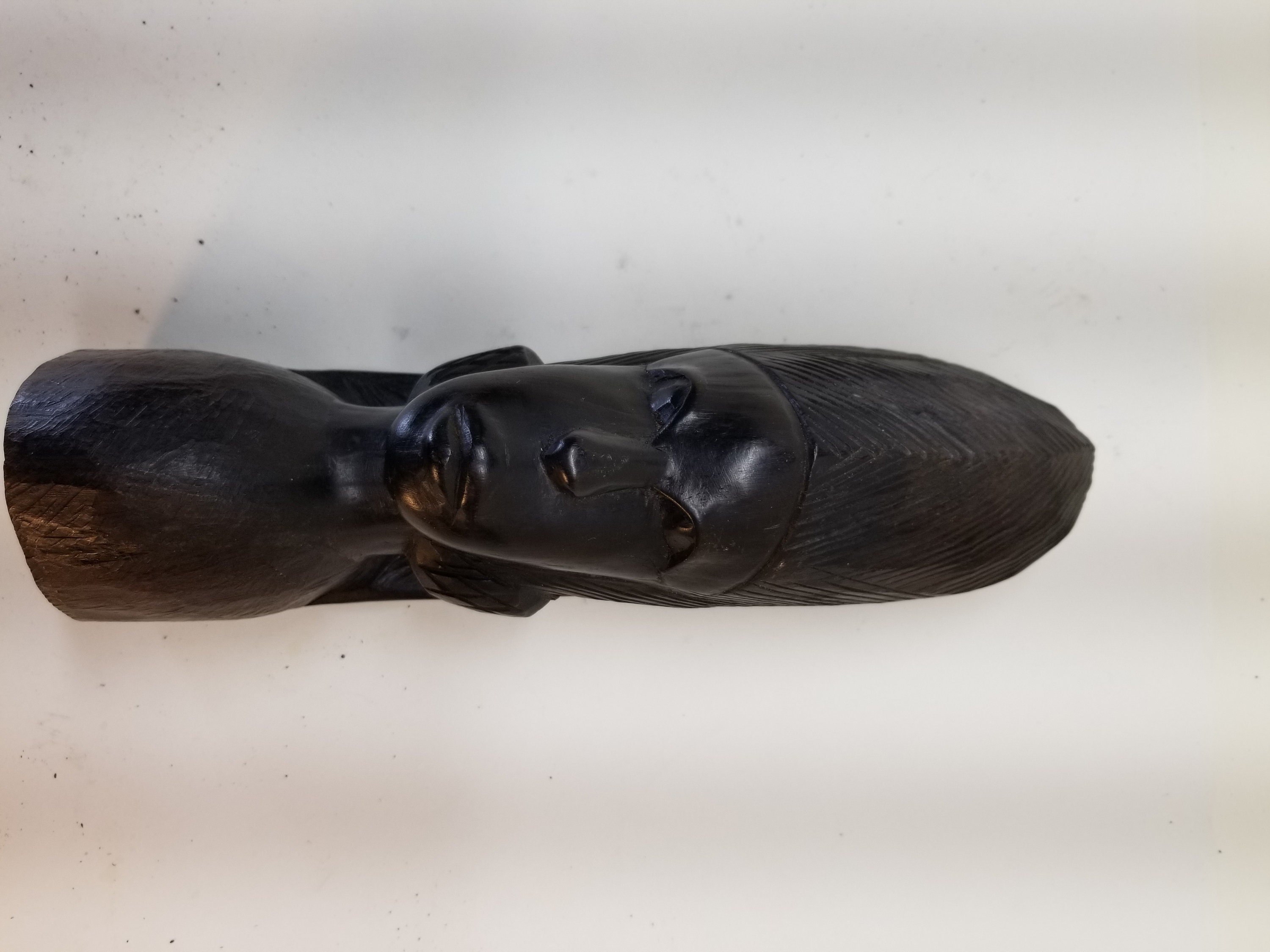 African Bust Bookend Hand Carved Tanzanian Ebony Etsy