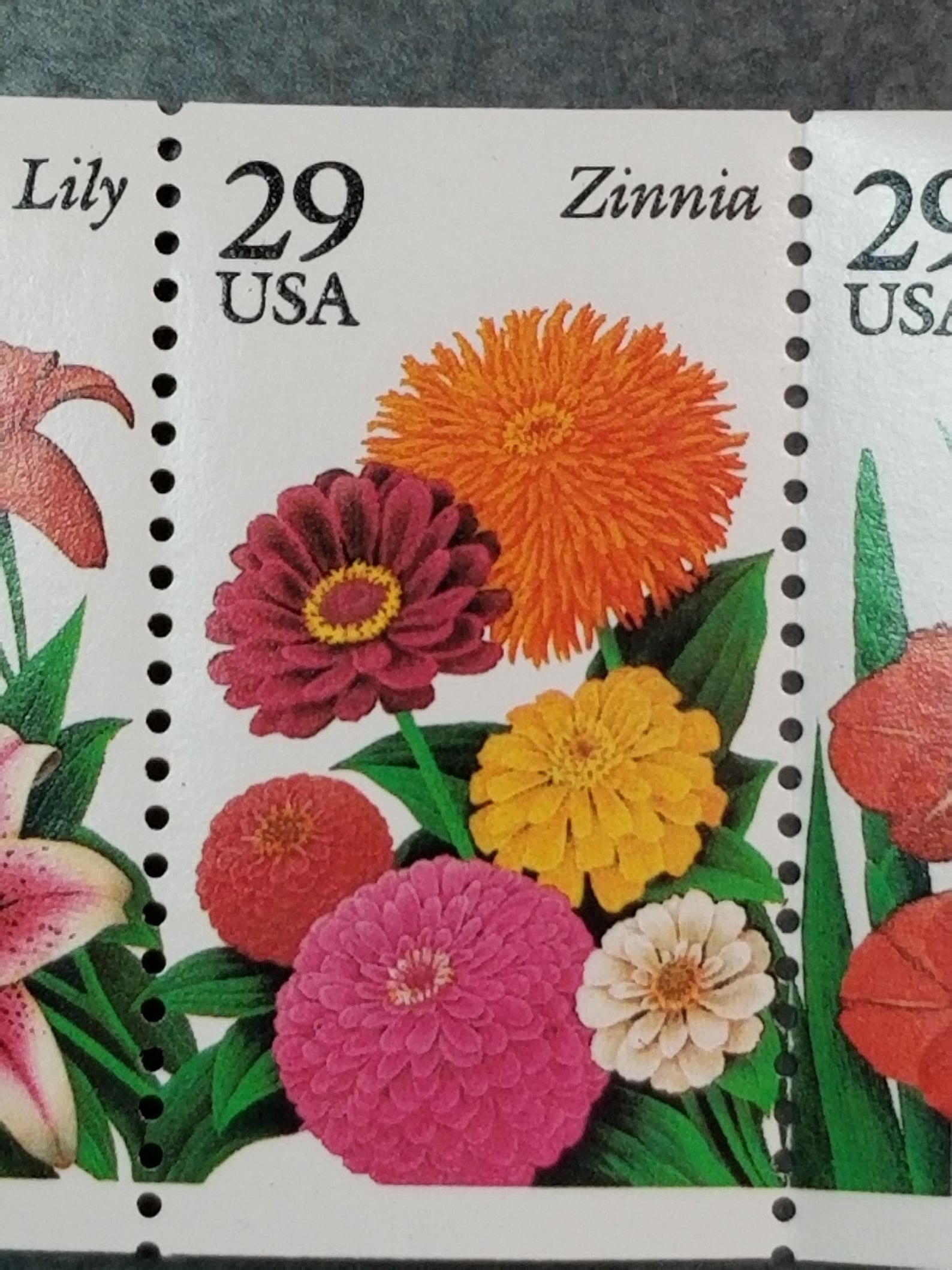Garden Flowers Postage Stamps 29c FV Strip of 5 Marigold Etsy