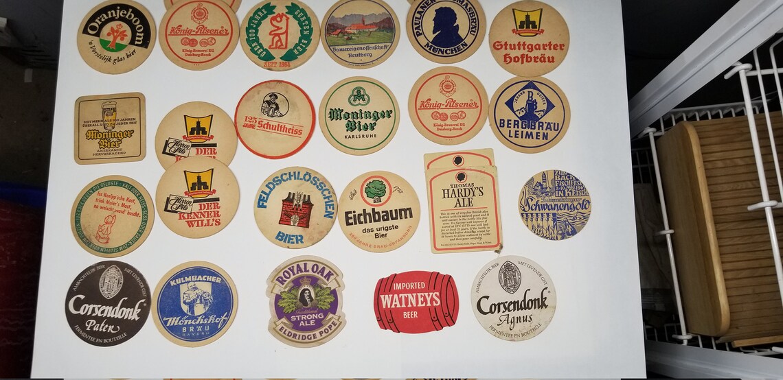 Vintage Beer Coasters Etsy