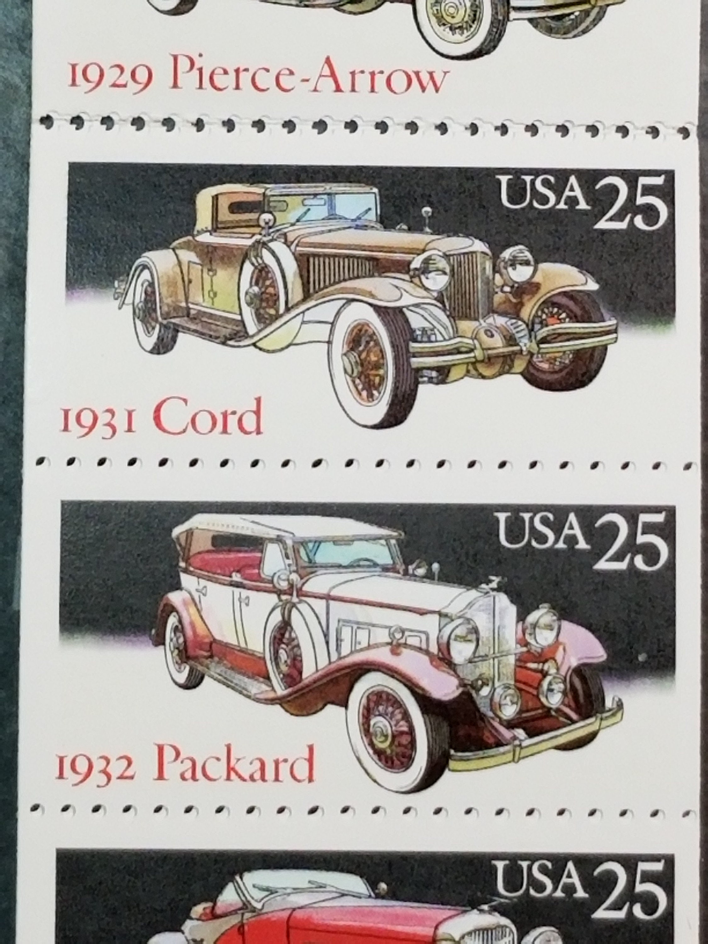 Car Lovers Postage Stamps Classic Cars Strip of 5 25c FV Etsy