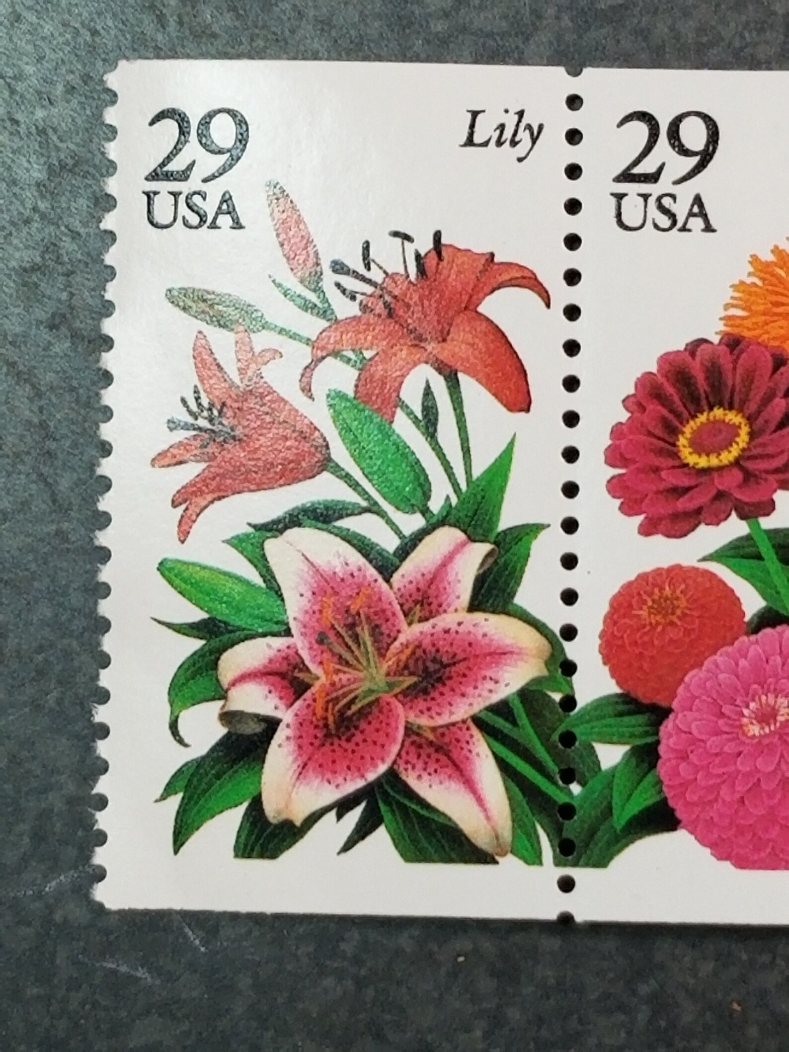 Garden Flowers Postage Stamps 29c FV Strip of 5 Marigold Etsy