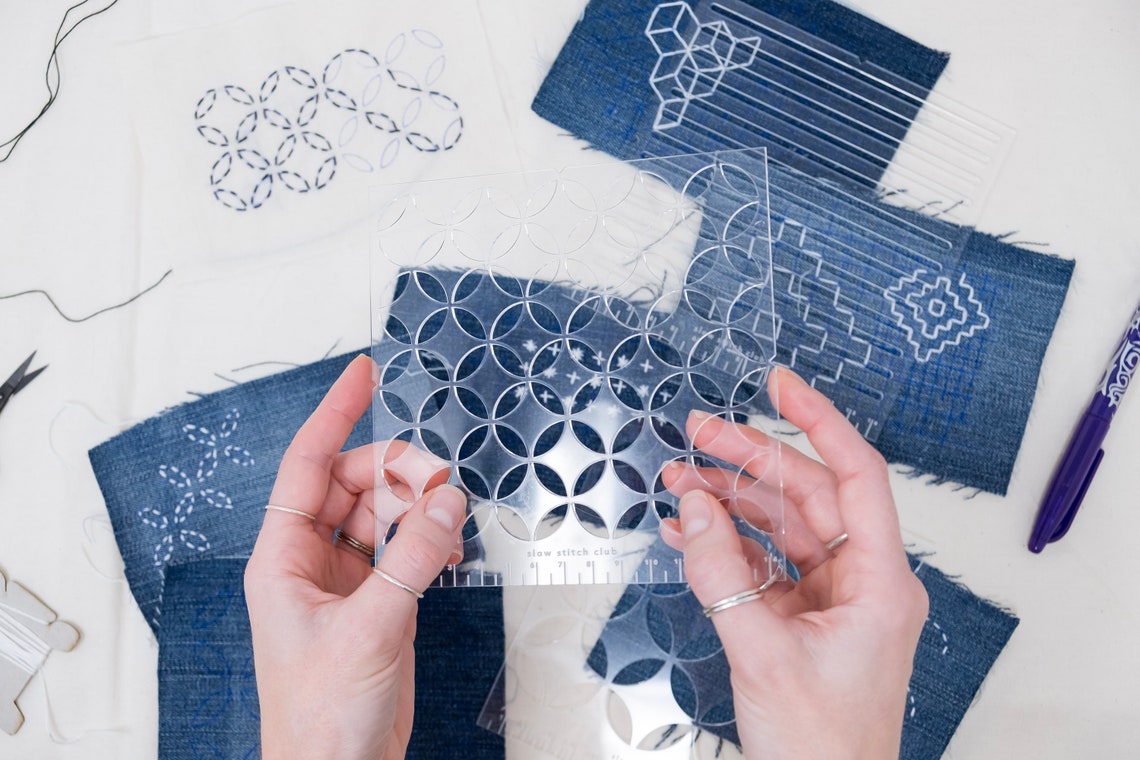 Acrylic Stitching Templates for Visible Mending and Sashiko Etsy UK