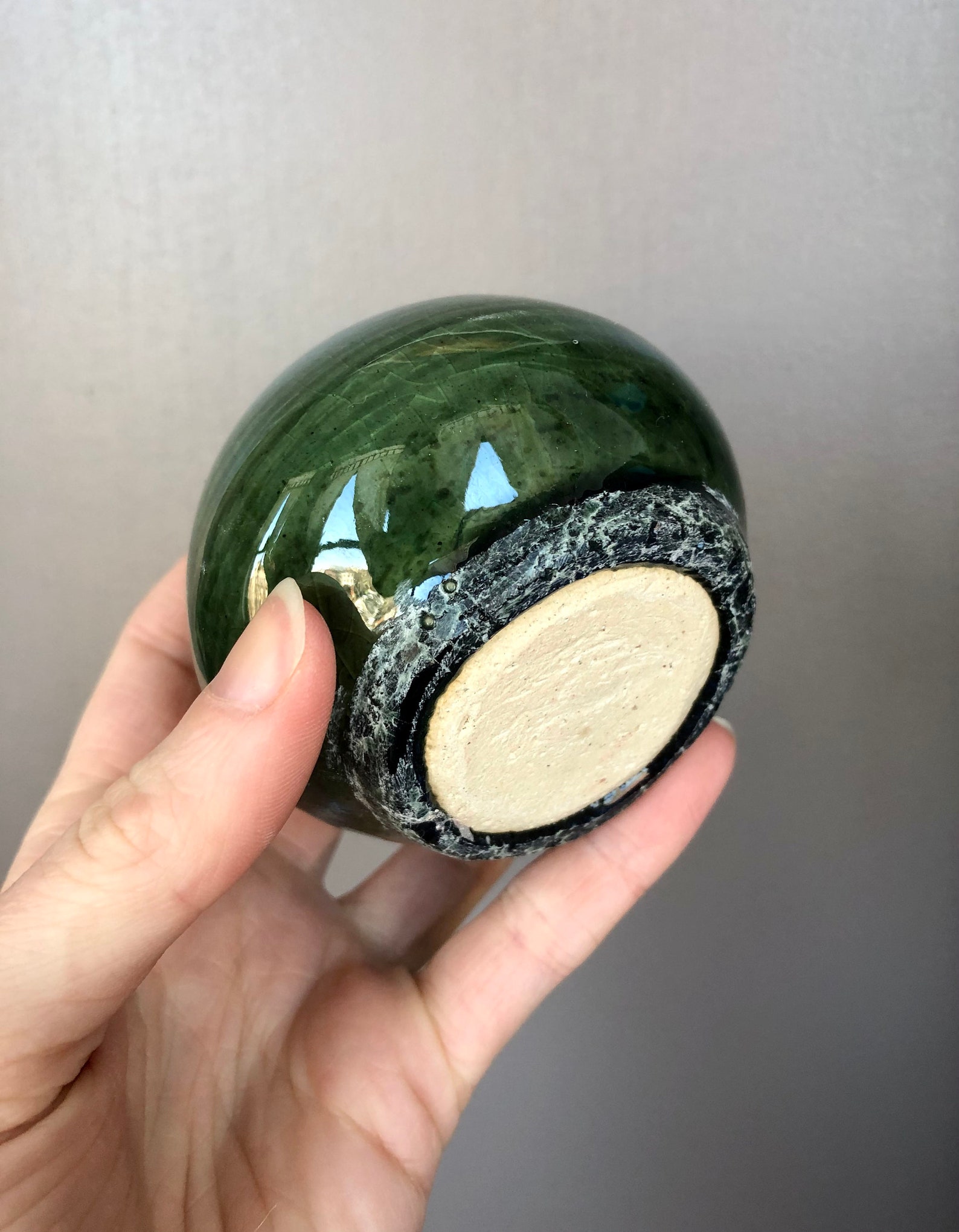 Chipped Emerald Bud Pot Handmade Ceramics Etsy