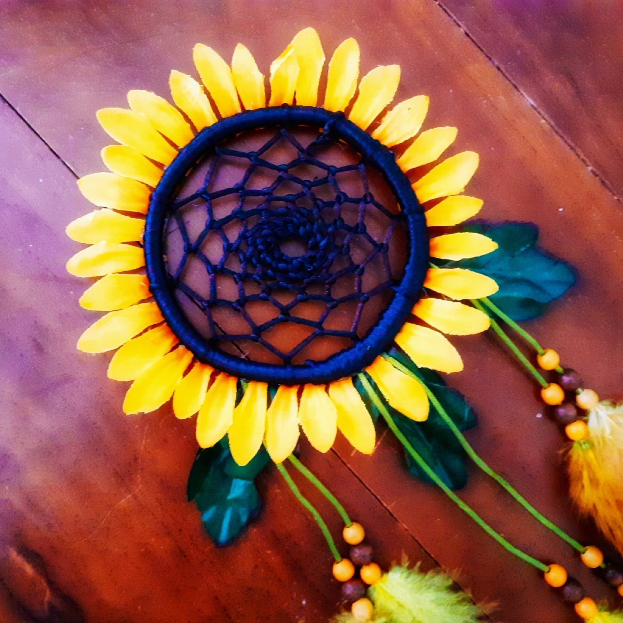 Handmade Sunflower Dream Catchers, Dream Catchers for Bedroom, Feather Dream Catcher Gift