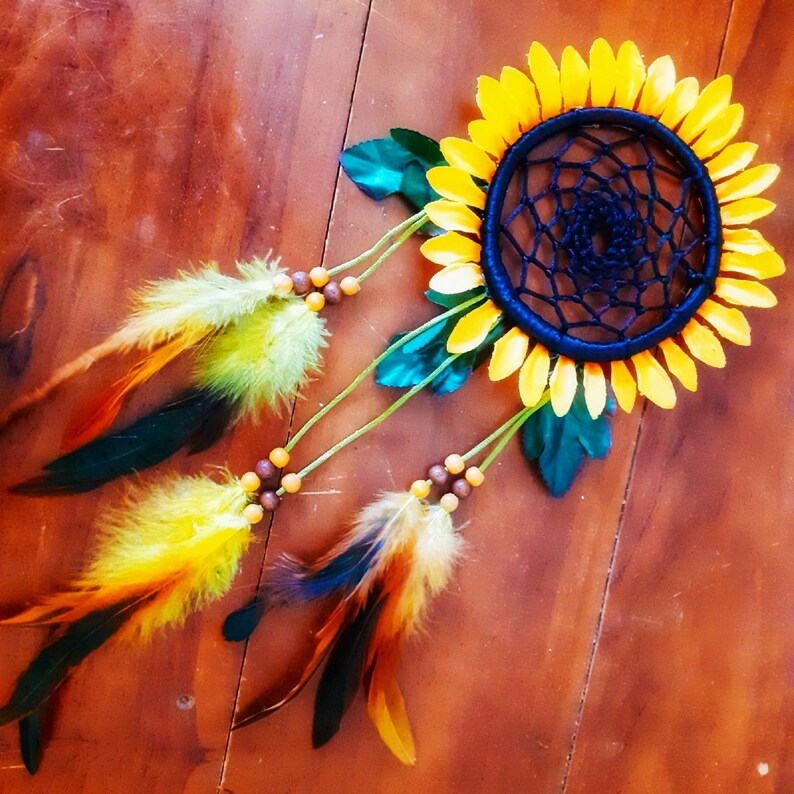 Handmade Sunflower Dream Catchers, Dream Catchers for Bedroom, Feather Dream Catcher Gift