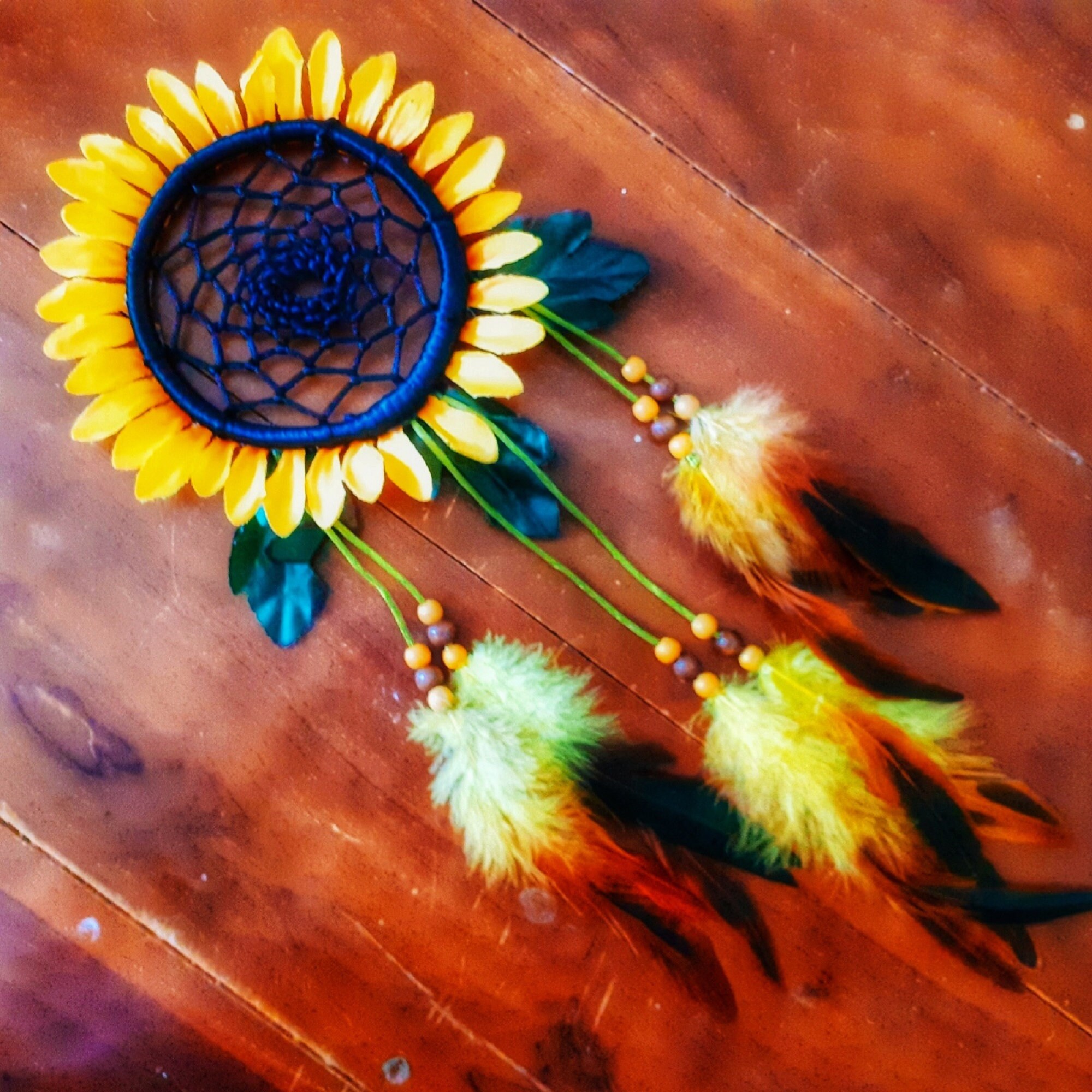 Handmade Sunflower Dream Catchers, Dream Catchers for Bedroom, Feather Dream Catcher Gift