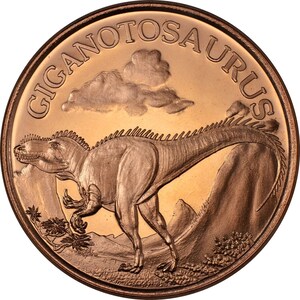 Dinosaur Series - Giganotosaurus - 1oz .999 copper round