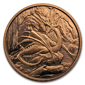 Nordic Creatures Series - Nidhoggr Dragon - 1oz .999 BU copper round