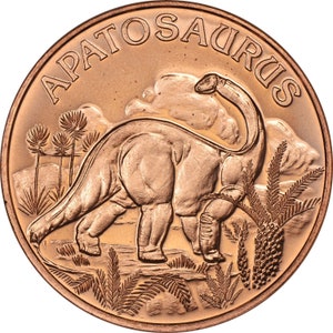 Dinosaur Series - Apatosaurus - 1oz .999 copper round