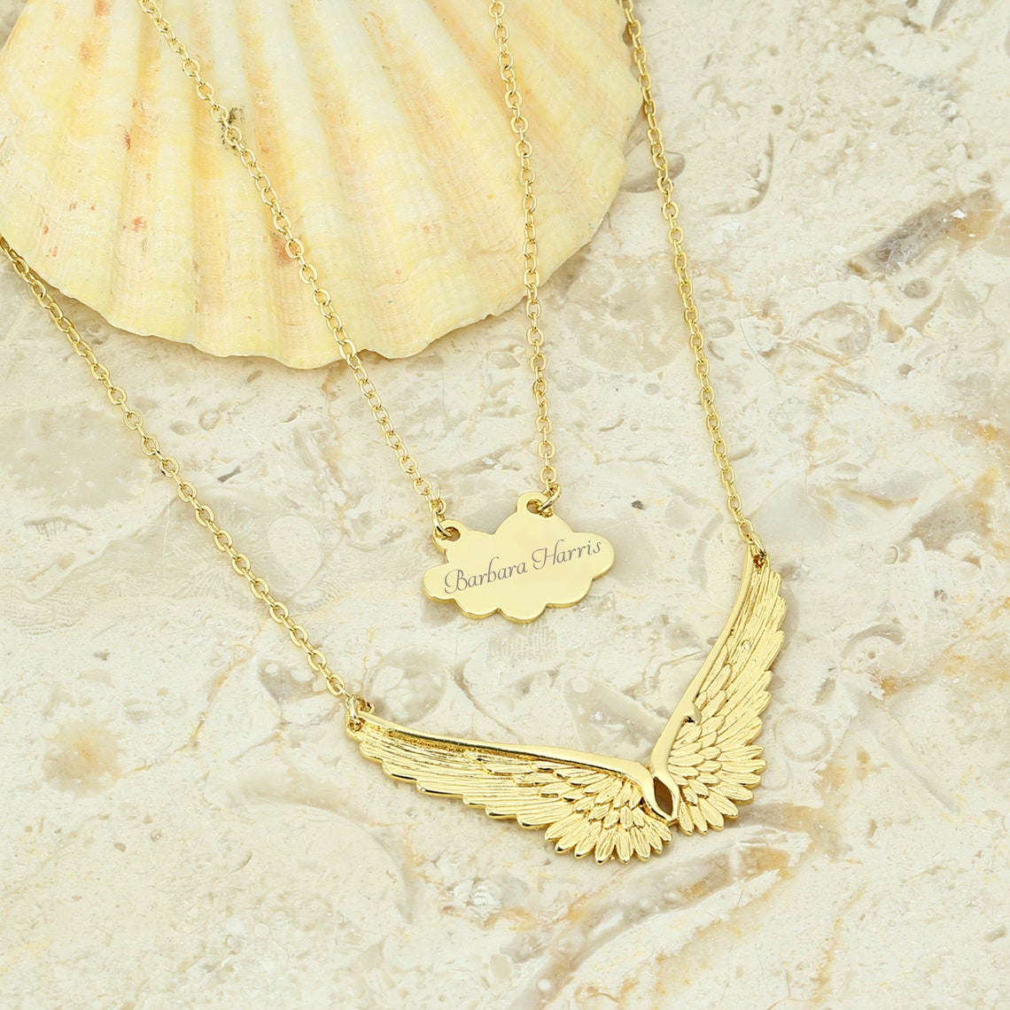 Personalized Angel Wing Necklace for You or Beloved Ones Etsy