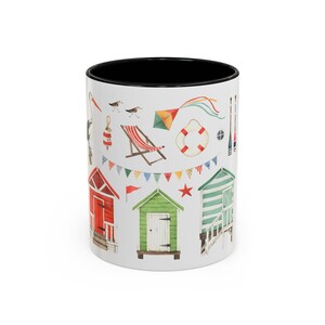 Mug, Beach Cottages Seaside Drinkware, Coastal Kitchen Decor, Ocean Lover Gift, Coffee Cup