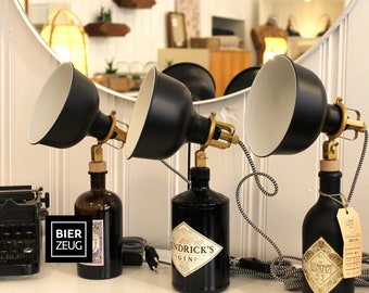Gin Table Lamp from Upcycled Gin Bottles | Vintage Look Handmade | Sustainable Decor Light | Gift for Gin Lovers | Retro Lighting