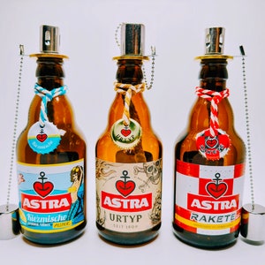 Astra oil lamp Hamburg night light Handmade oil lamps made from Astra beer bottles Upcycling gift for Hamburg St. Pauli fans image 3