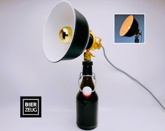 Swing Top Bottle Lamp | Handmade Table Lamp from Beer Bottles | Sustainable Upcycled Decor Light | Perfect Gift for Beer Lovers