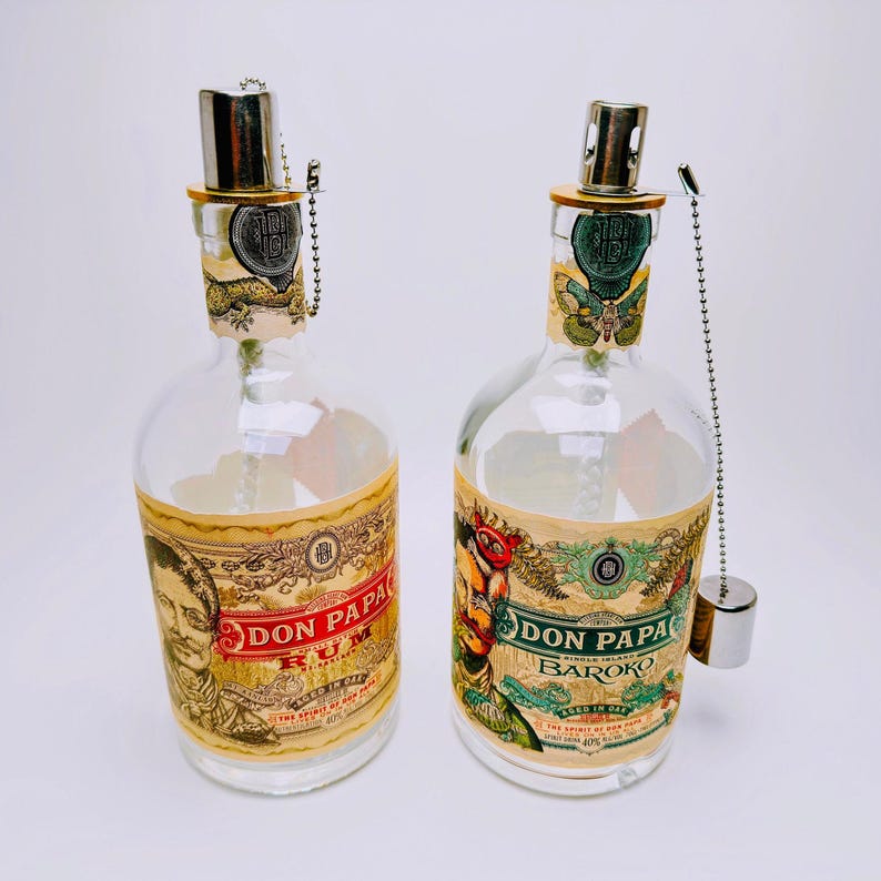 Don Papa Rum Oil Lamp | Handmade Oil Lamp from Don Papa Bottle | Upcycled Decor | Unique Gift image 4