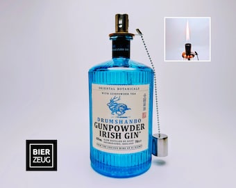 Gin oil lamp “Gunpowder” | Handmade oil lamp made from gunpowder gin bottles | Upcycling | Handmade | Individual | Gift | Decoration | H:20