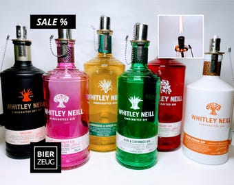 SALE: Upcycled oil lamps - lanterns, garden torches made from gin, rum and whiskey bottles - Reduced