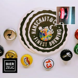 Bottle Cap Magnets &quot;Hopfen Haftis&quot; | 5-Piece Set of Magnets for Fridge or Pinboard | Handmade Upcycled Beer Craft Beer Kölsch