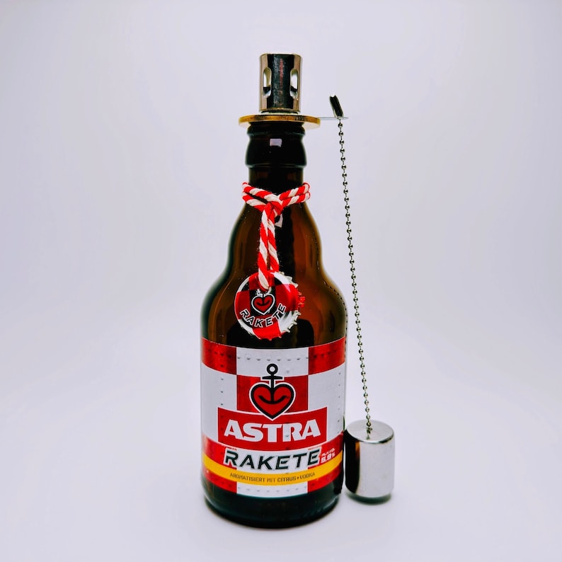 Astra oil lamp Hamburg night light Handmade oil lamps made from Astra beer bottles Upcycling gift for Hamburg St. Pauli fans Astra Rakete