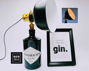 Hendricks Gin Vintage Lamp | Handmade Sustainable Table Lamp from Hendricks Gin Bottle | Unique Gift Idea | Upcycled Lamp