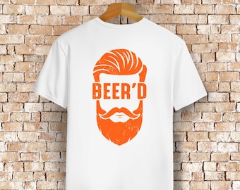 BEER'D Organic Back Print Tee – Beard Meets Beer for Craft Lovers with Humor
