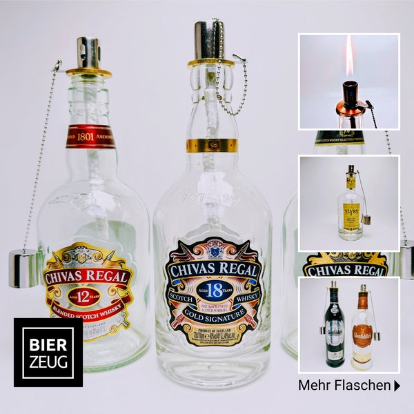 Whisky-Öllampe ”Highland Glow” | Handgemachte Öllampe aus Whiskey Flaschen | Upcycling | Handgemacht | Individuell | Geschenk | Deko